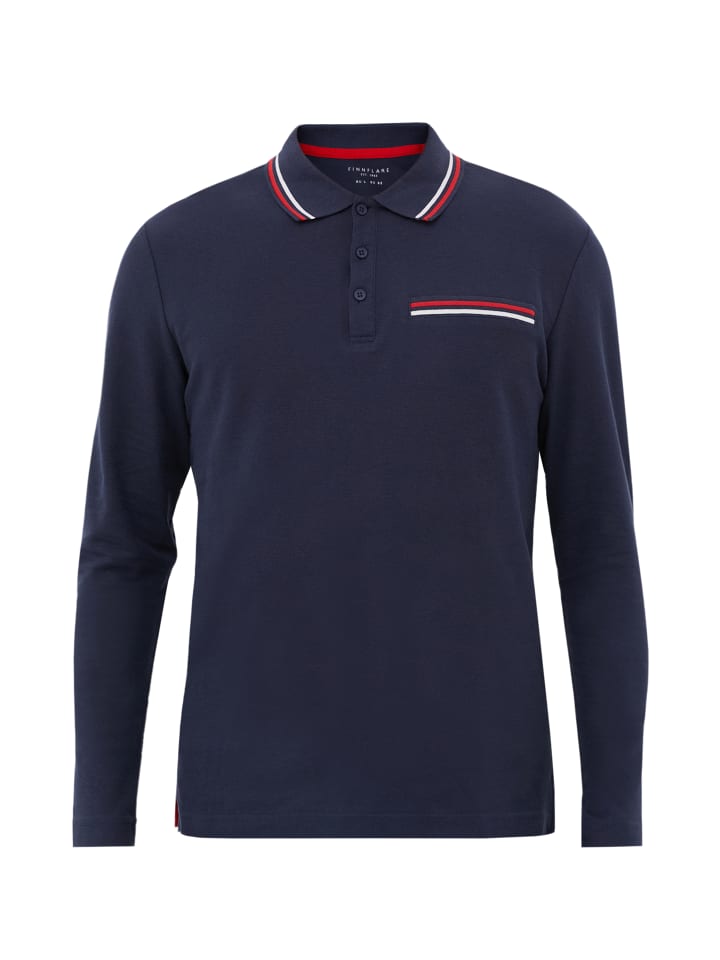 Langarmpolo Classic in dark blue
