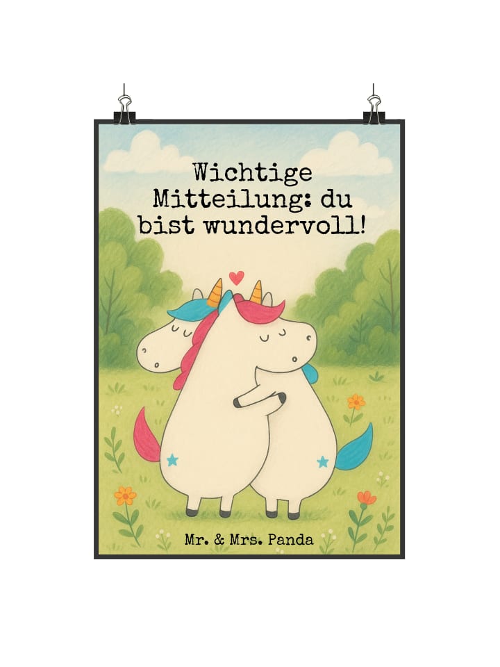 Print Einhorn Mitteilung Design mit Spruch in Weiß
