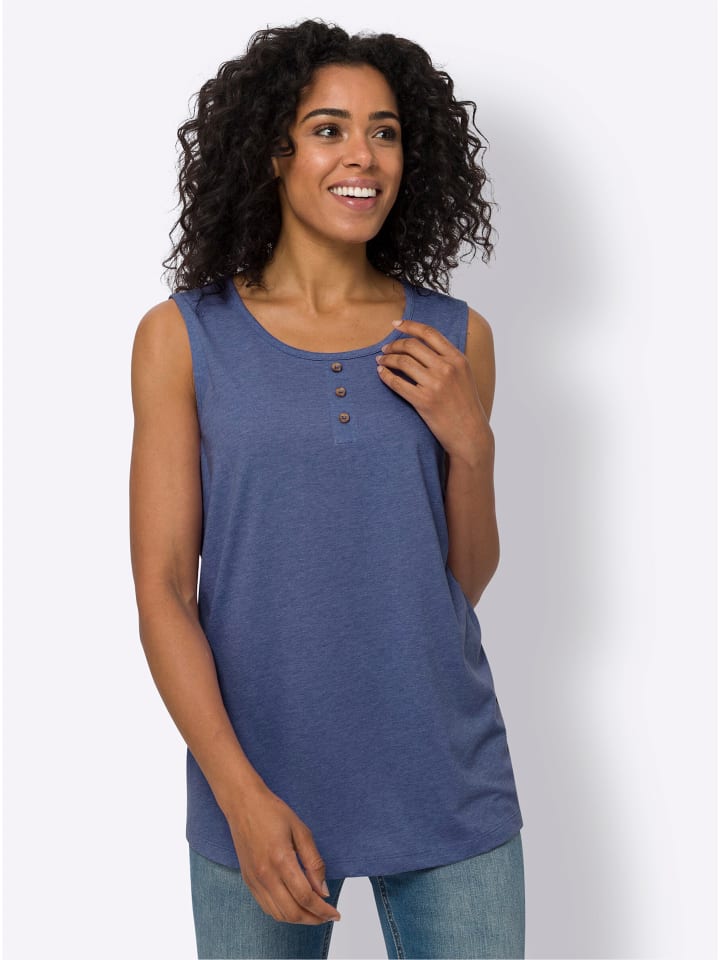 Longtop in royalblau-meliert