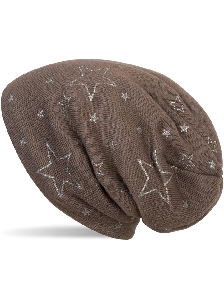 Feinstrick Beanie Mütze in Taupe