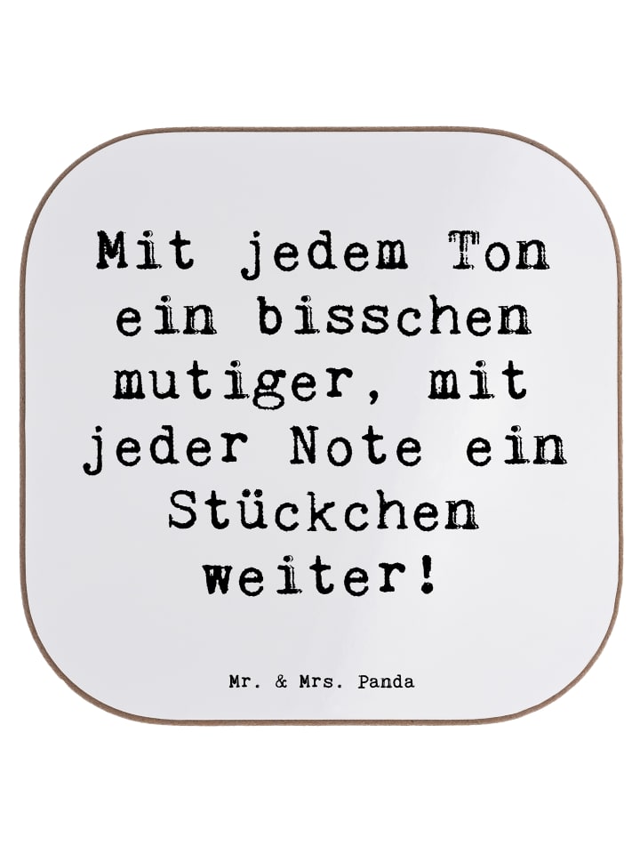 Glas-Untersetzer Spruch Ein neues Musikinstrume... in Weiß