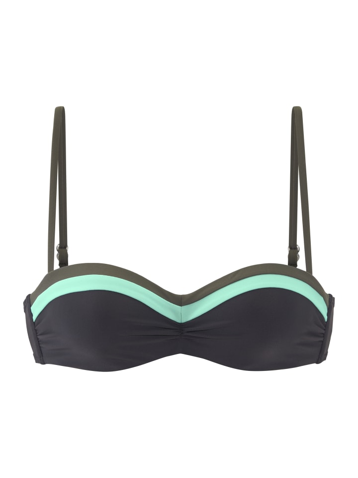 Bügel-Bandeau-Bikini-Top in anthrazit