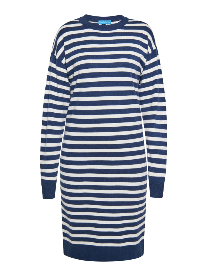 Damen Kleid in MARINE WEISS