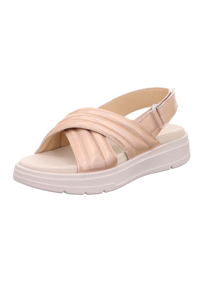 Riemchensandale SUNWALKER in Metallic Rosa