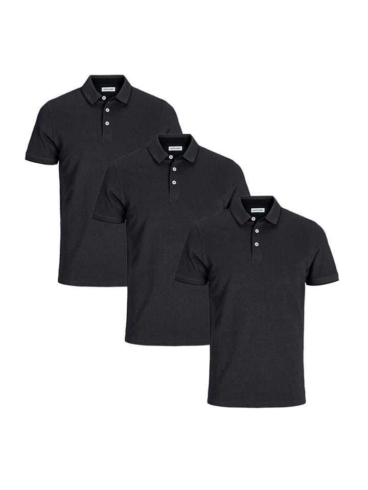 Poloshirt Paulos - Slim Fit in Dark grey melange