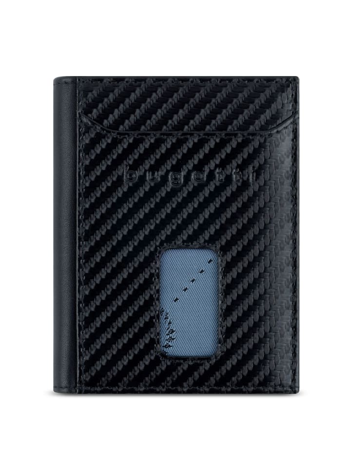 Secure Slim Geldbörse RFID Schutz Leder 8 cm schwarz