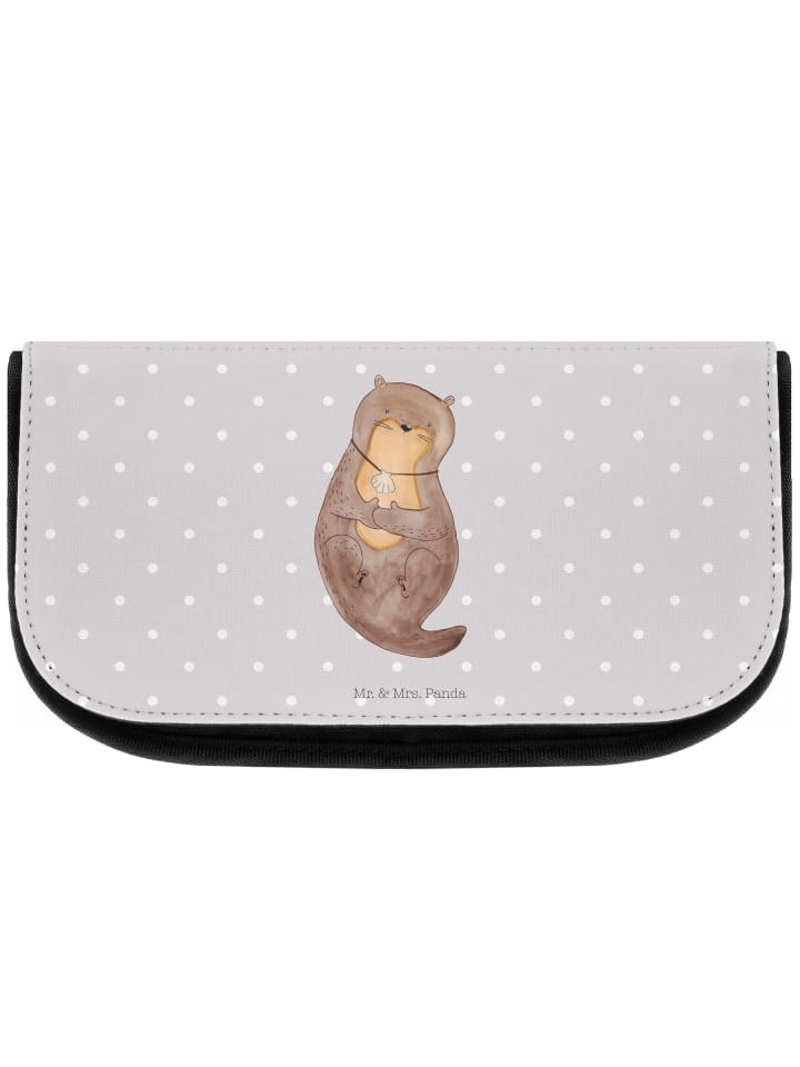 Aufbewahrungstasche Otter Muschel ohne Spruch in Grau Pastell