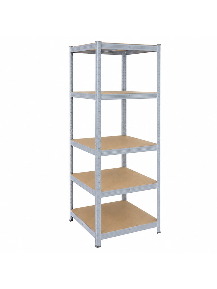 Schwerlastregal in Grau/ Braun - (B)60 x (H)200 x (T)60 cm