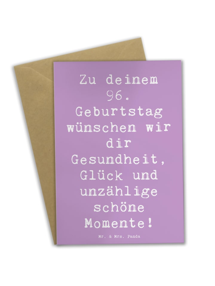 Grußkarte Spruch 96. Geburtstag mit Spruch in Lavendeltraum
