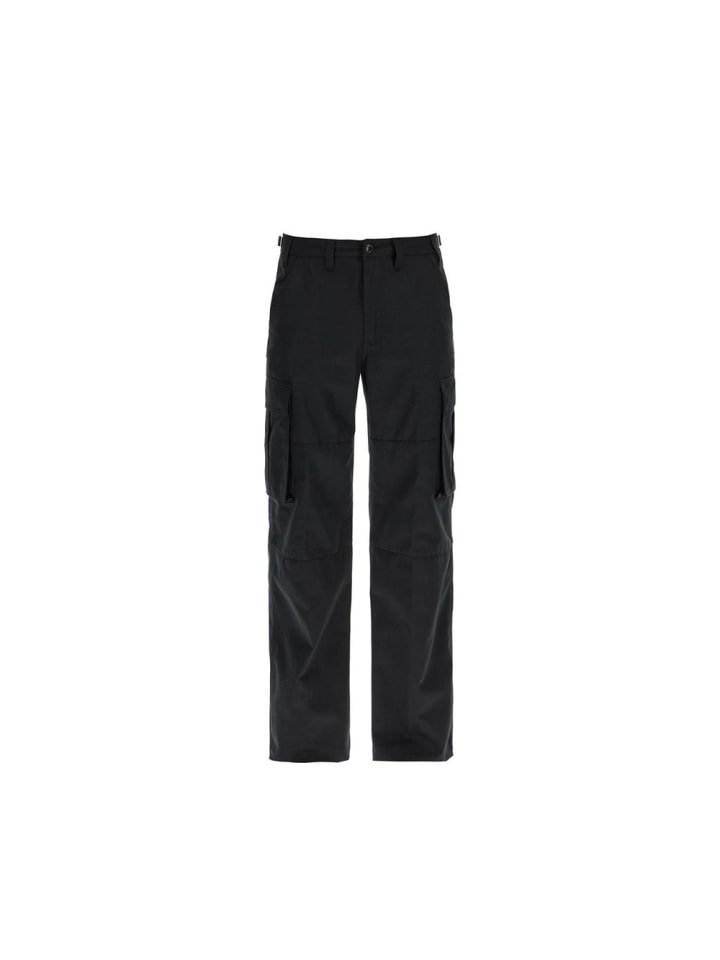 Schwarz Baumwolle Cargo Hose