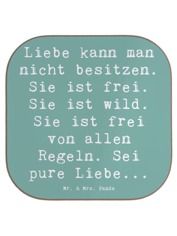Untersetzer Spruch Liebe und Freiheit mit Spruch in Meeresbrise