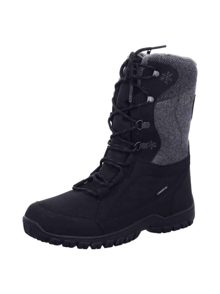 Winterschuh Maike in schwarz/grau
