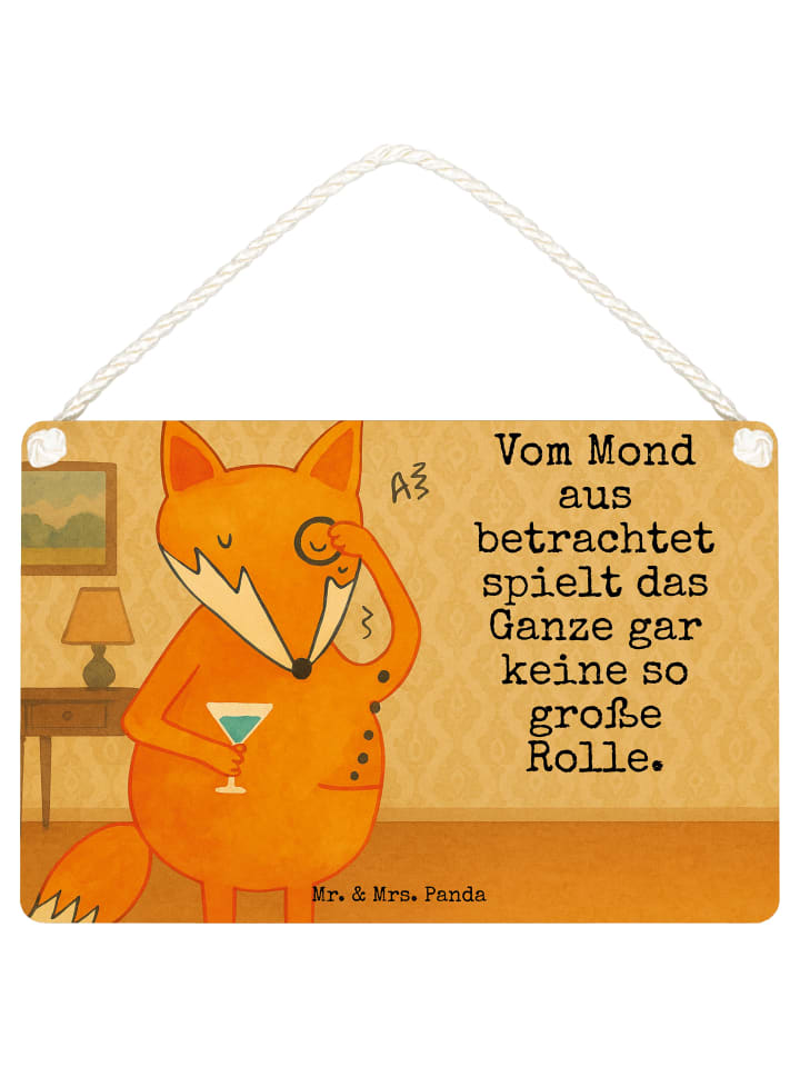 Holzbild Fuchs Lord Design mit Spruch in Weiß