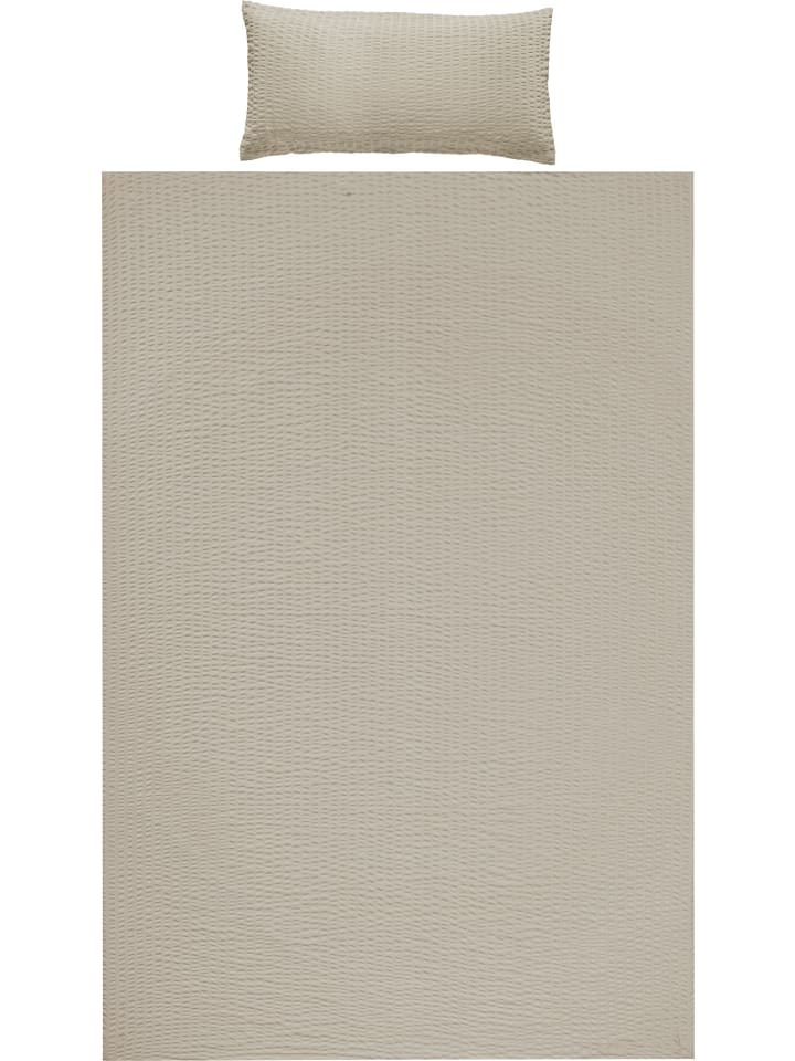 Microfaser-Seersucker, Microfaser Bettwäsche Detroit in taupe