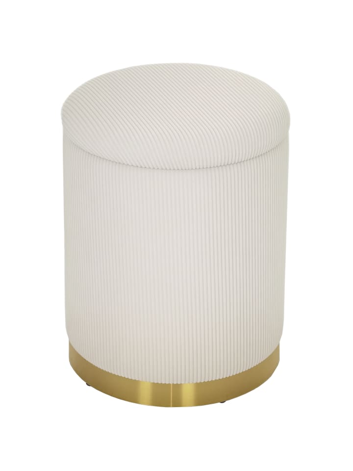 Sitzhocker in Cremeweiß 36L x 36B x 44H cm