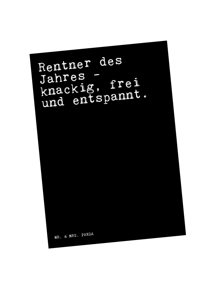 Postkarte Rentner des Jahres -... mit Spruch in Schwarz