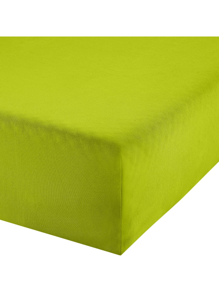 Single-Jersey Boxspringbett-Spannbettlaken Freising in apfelgrün