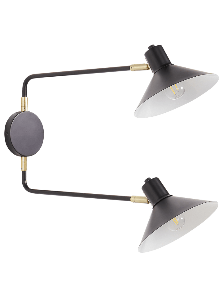 Wandleuchte KADASSA in Schwarz/Gold - (W) 84 x (H) 38 x (L) 20 cm