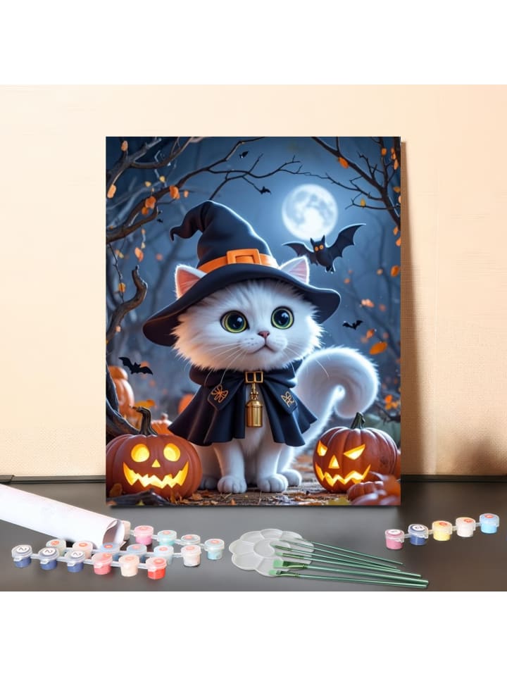 DIY Malen nach Zahlen Set-"Mondkatze" 