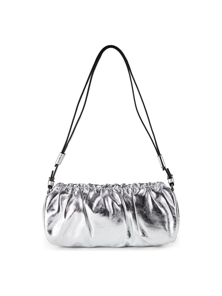 Cloud II Schultertasche XS Leder 25 cm metallic silver