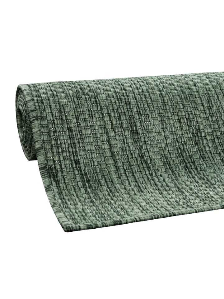 Teppich Kurzflor Unifarben Wohnzimmer in Grün