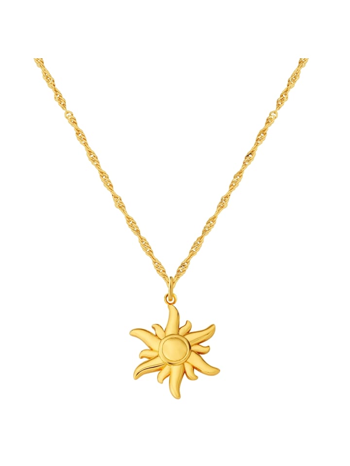 Kette Sonne aus Sterling Silber in gelbgold