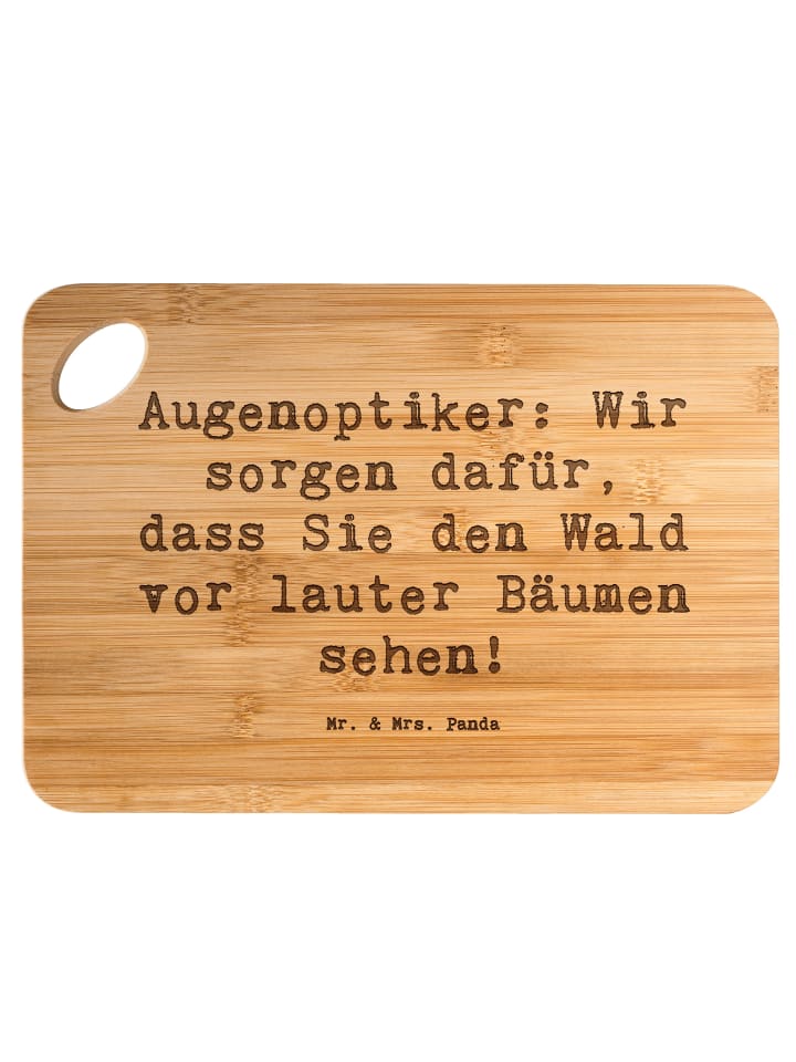 Holzbrett Spruch Augenoptiker Klarblick mit Spruch in Braun