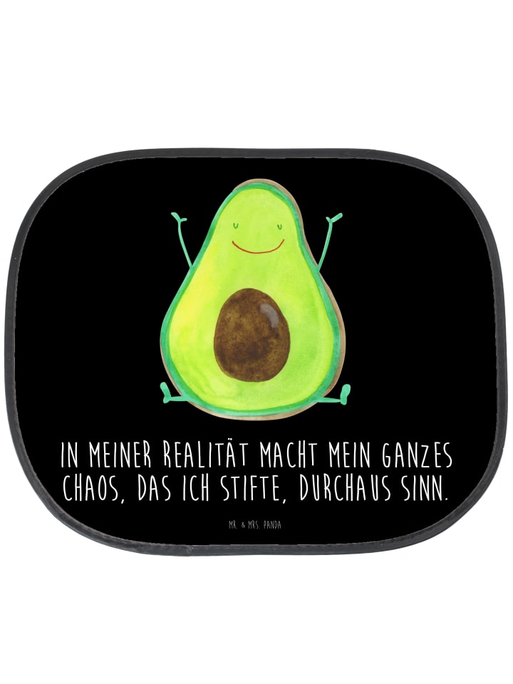 Sonnenschutz Auto Avocado Glücklich mit Spruch in Schwarz