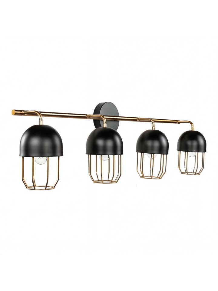 Wandlampe (B)85 x (H)21 cm in Schwarz Gold