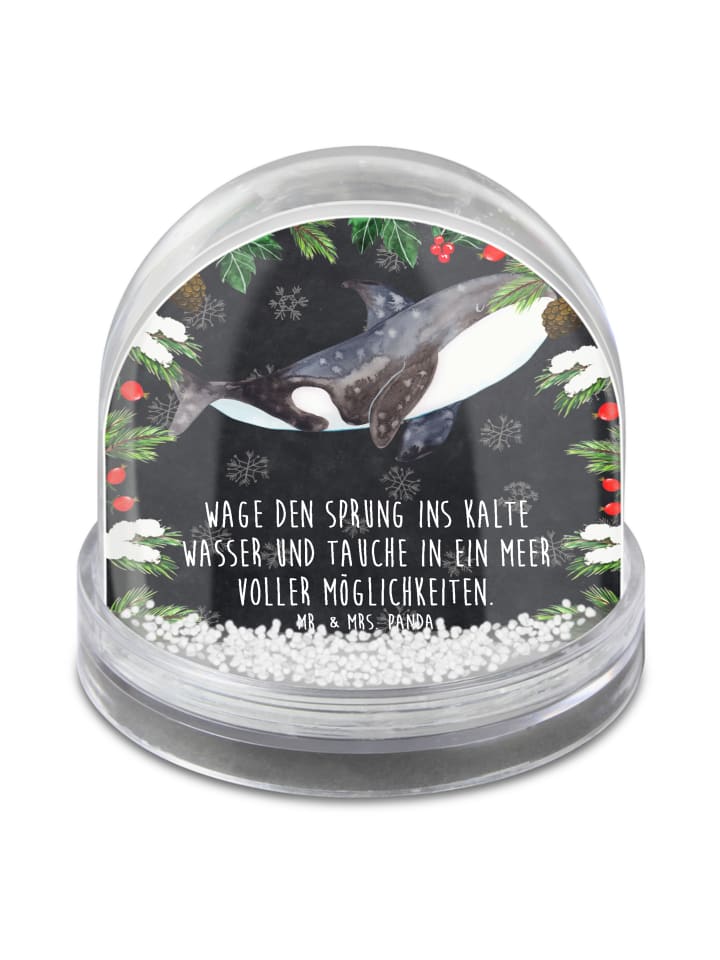 Schüttelglas Orca mit Spruch in Kreidetafel