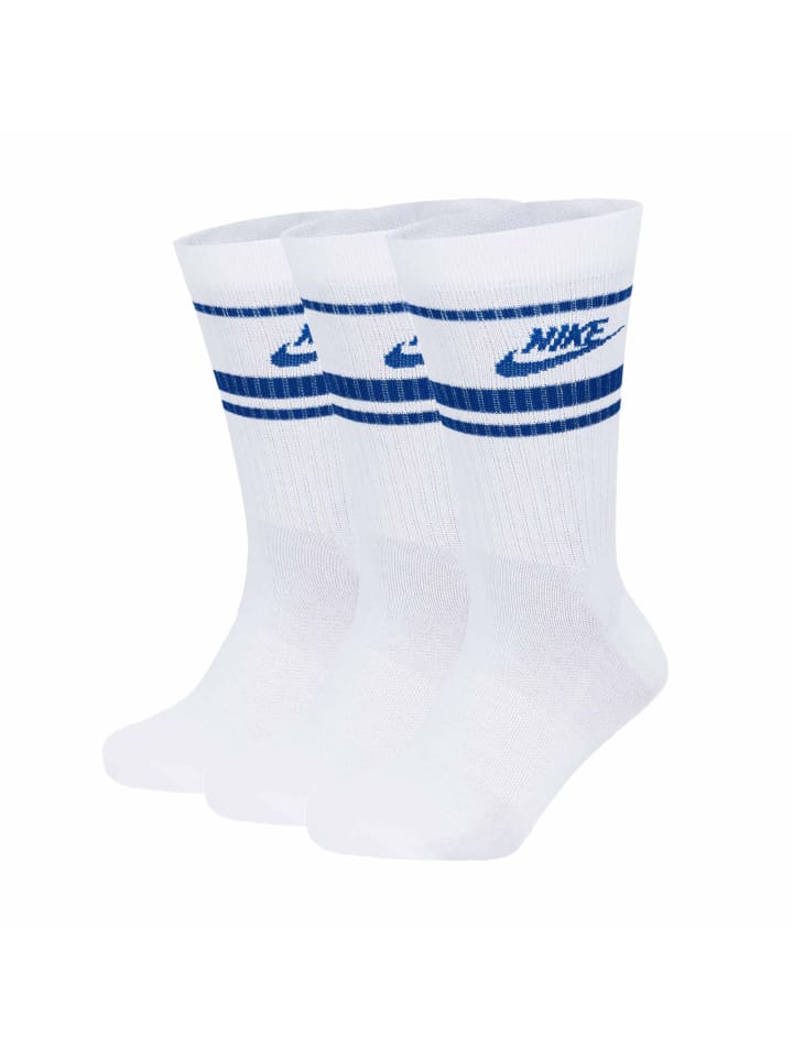 Socken 3er Pack in Weiß/Blau