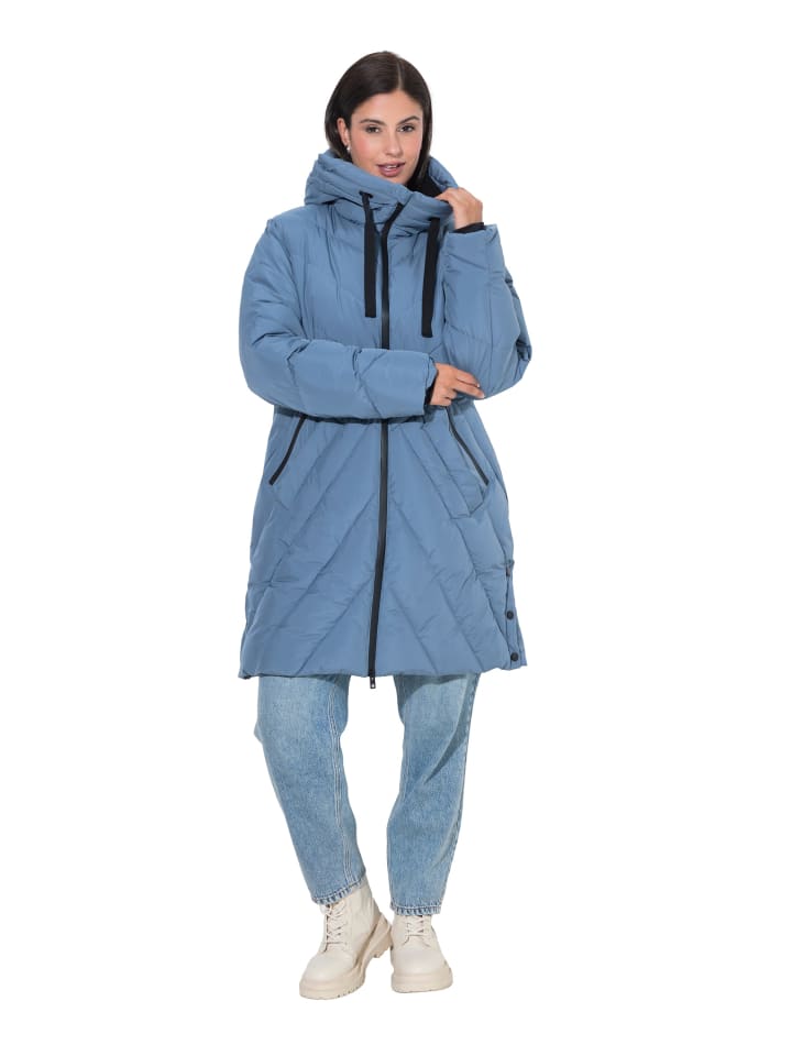 Steppjacke in leinenblau