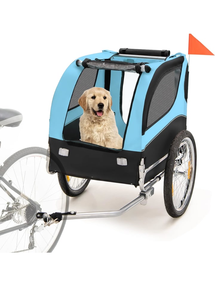 Hundeanhänger für Fahrrad in Blau