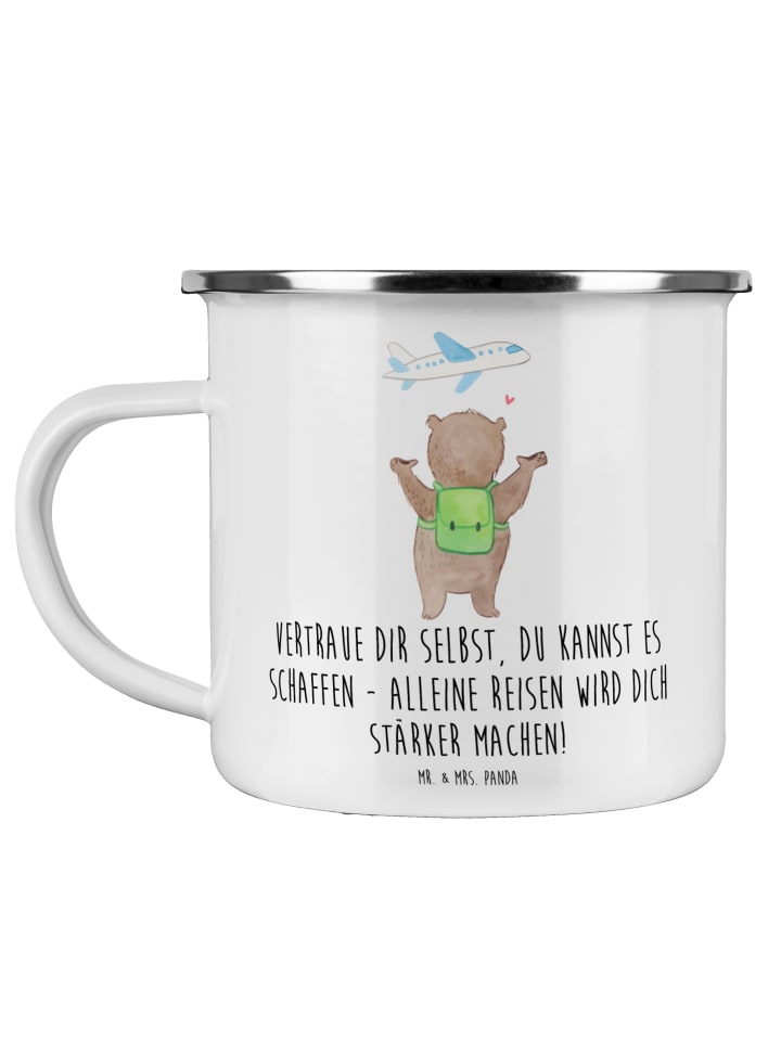 Pott Alleine Reisen unternehmen mit Spruch in Weiß