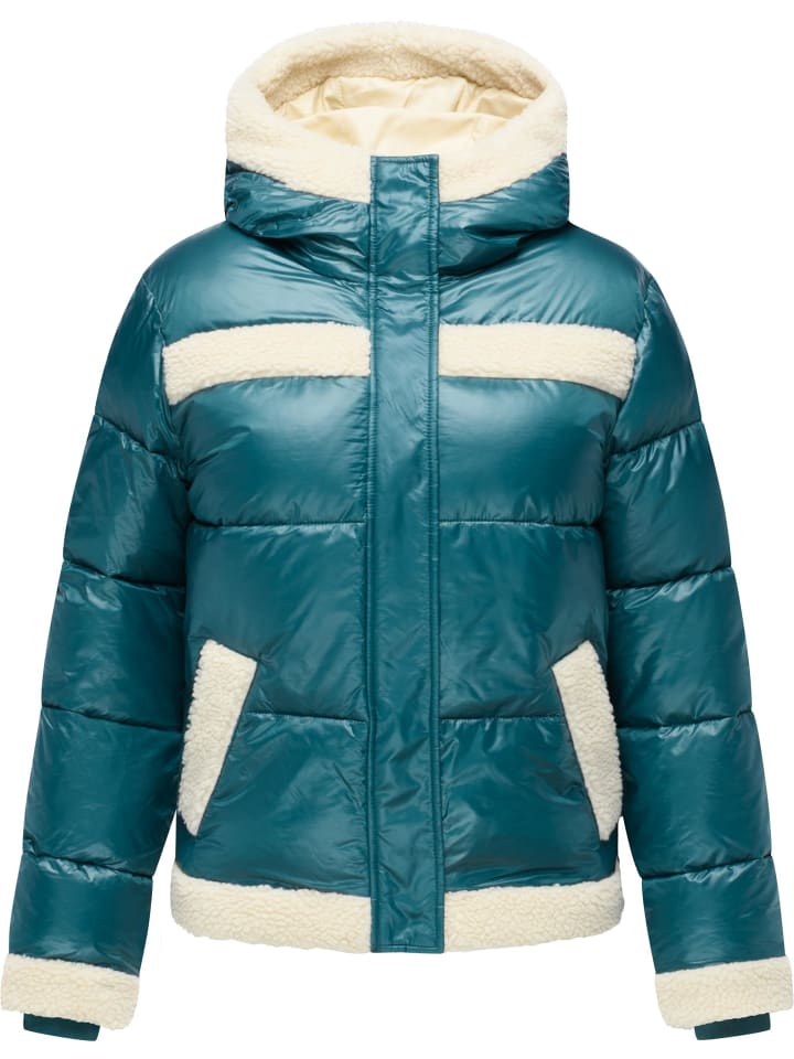 Winterjacke Editah Shiny YOUMODO in Ocean Green