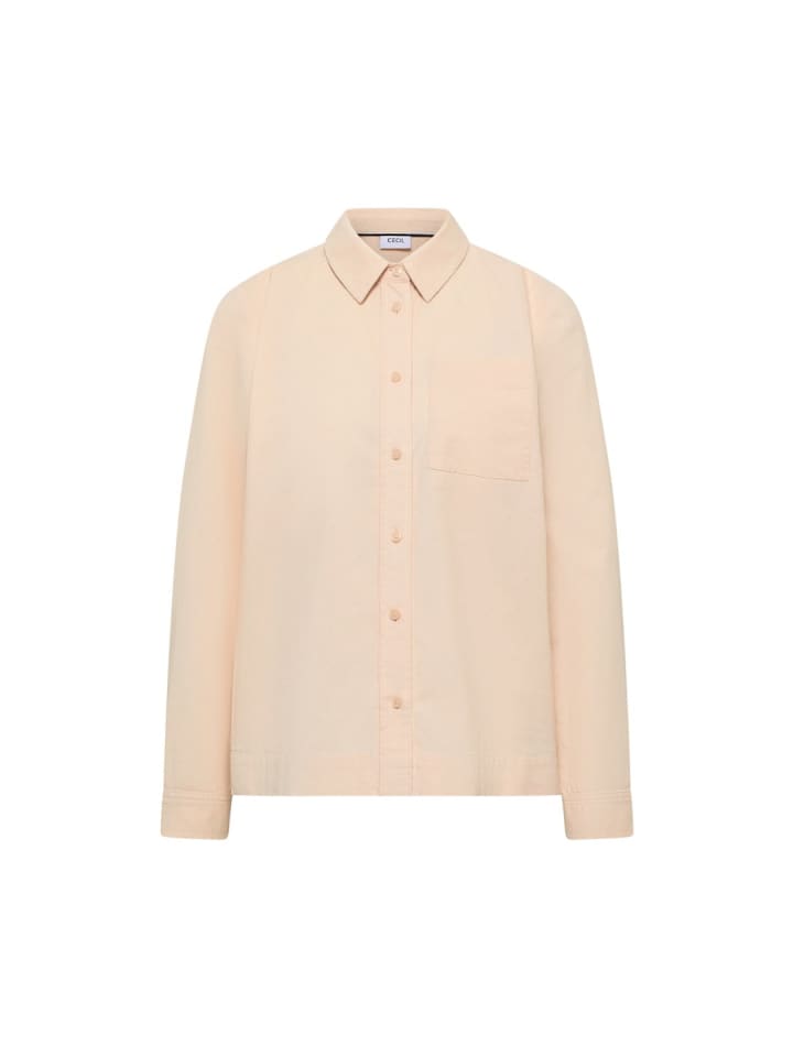 Langarmbluse in pearl beige