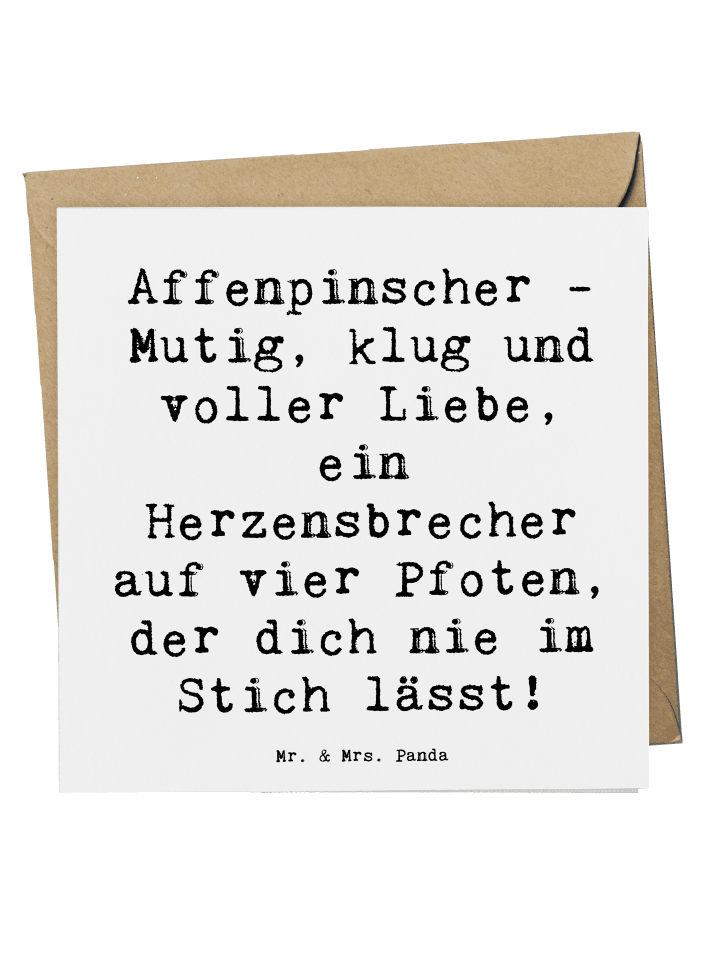 Deluxe Karte Spruch Affenpinscher Liebe mit Spruch in Weiß
