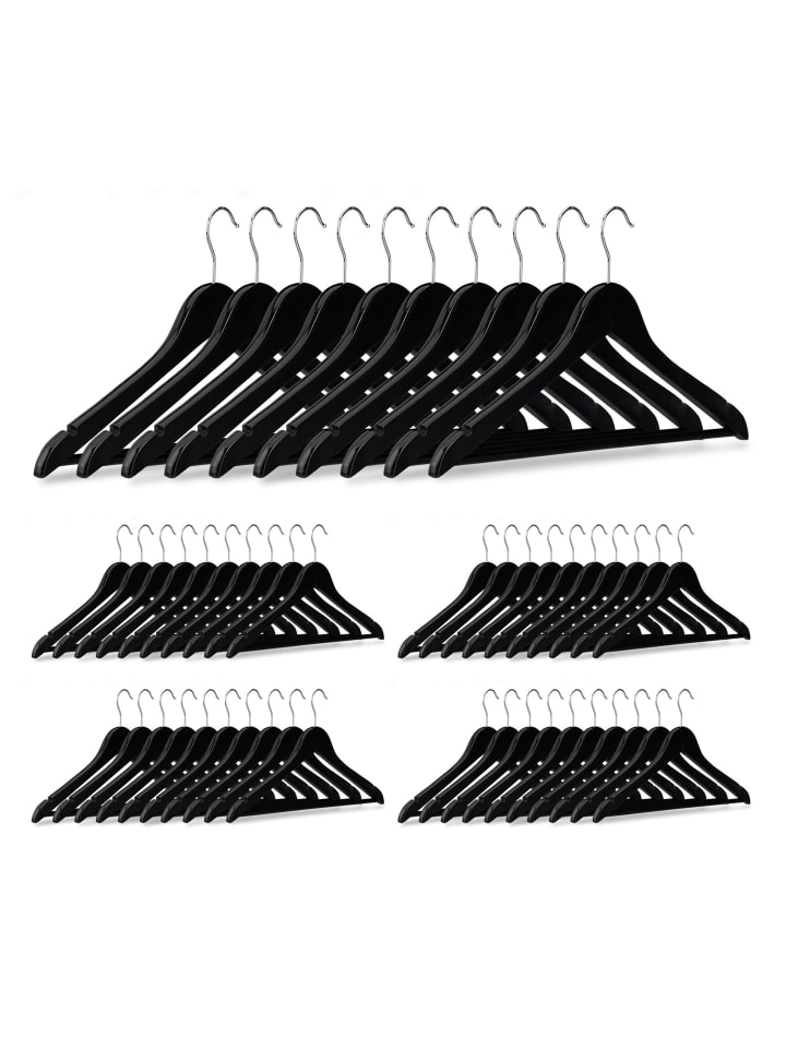 150x Kleiderbügel in Schwarz