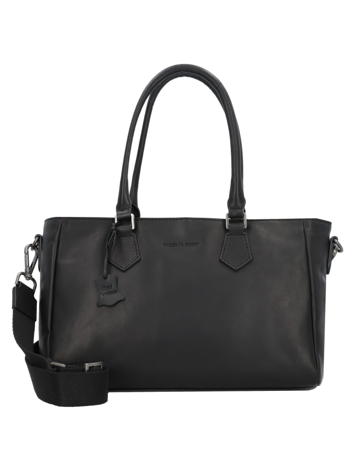 Pure Black Handtasche Leder 33 cm black