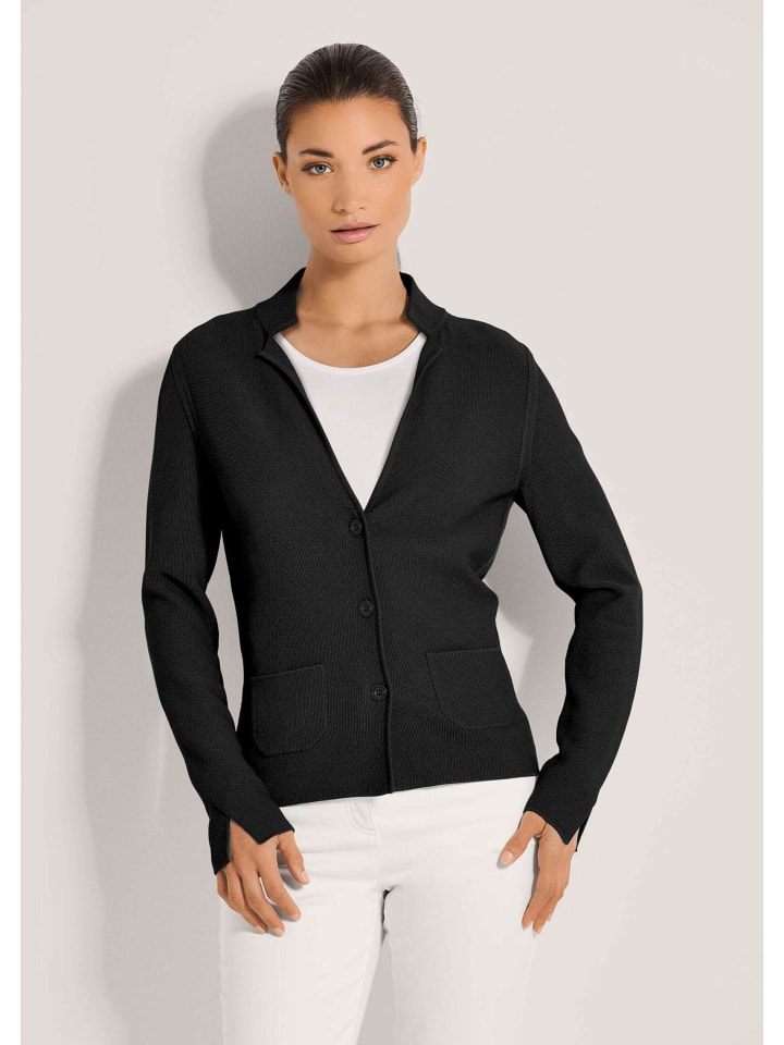Sportiver Blazer mit Stehkragen in schwarz