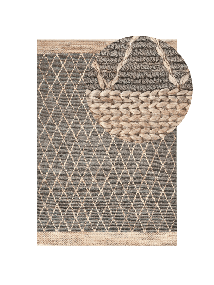 Kurzflor TELLIKAYA in Grau/Beige - (W) 200 x (L) 300 cm