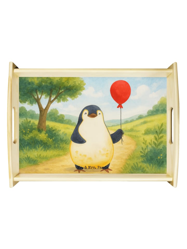 Tablett Pinguin Luftballon Design ohne Spruch in Weiß