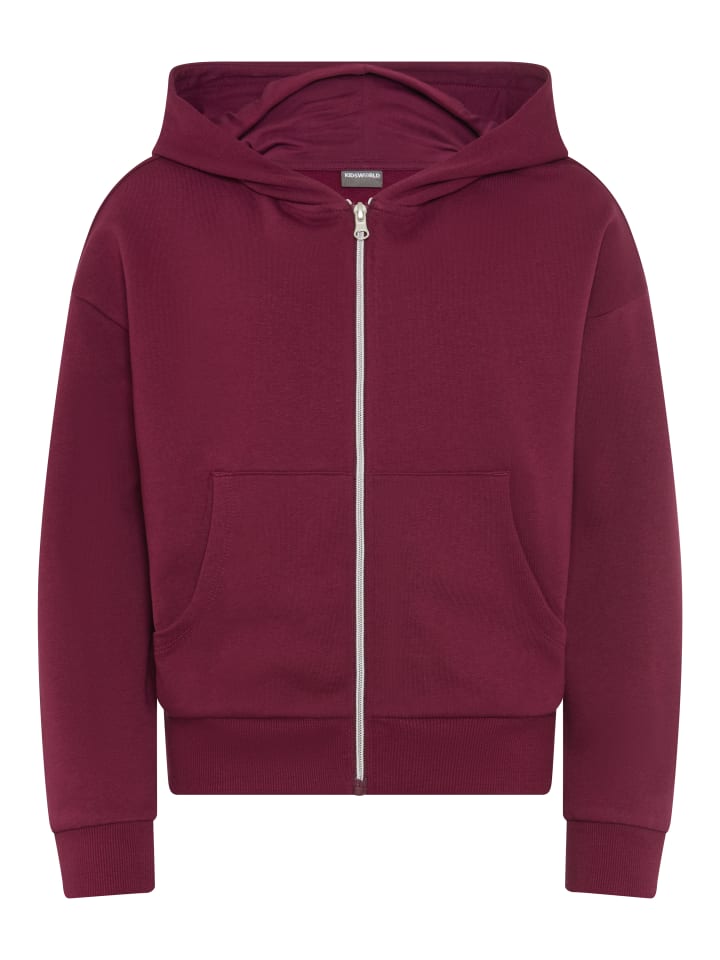 Kapuzensweatjacke in bordeaux
