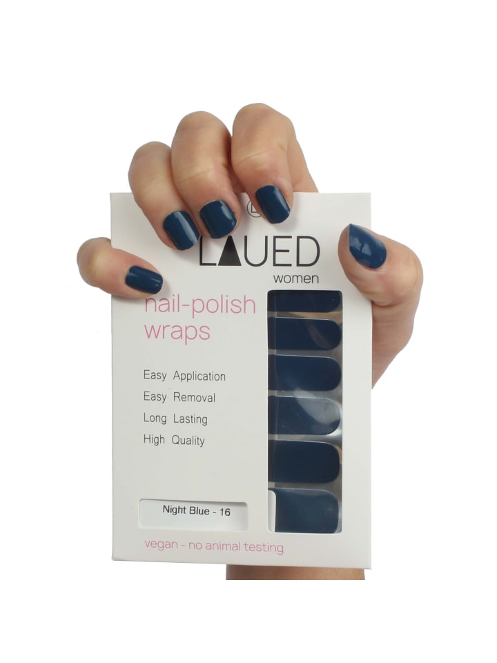 LAUED vegane Nagelfolien solid blue in Night Blue