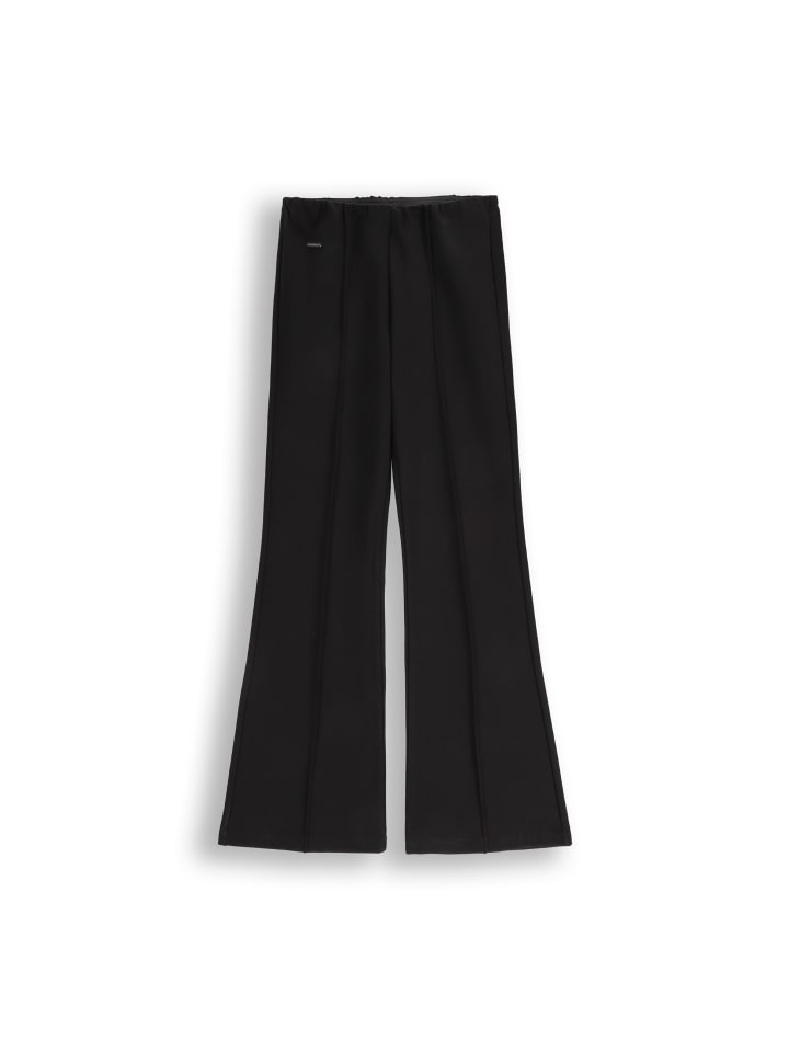 Sweat-Leggings mit langem Hosenbein in schwarz