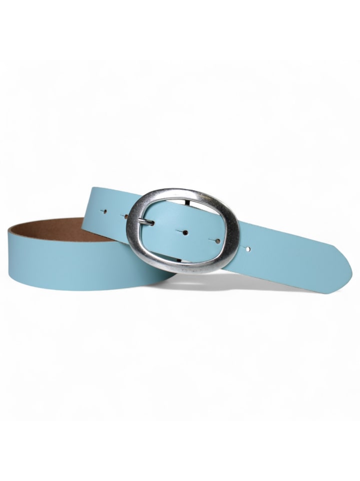 Ledergürtel in Aqua