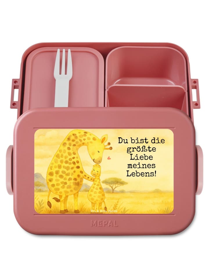 Lunch Box Giraffe Kind Design mit Spruch in Rot Pastell