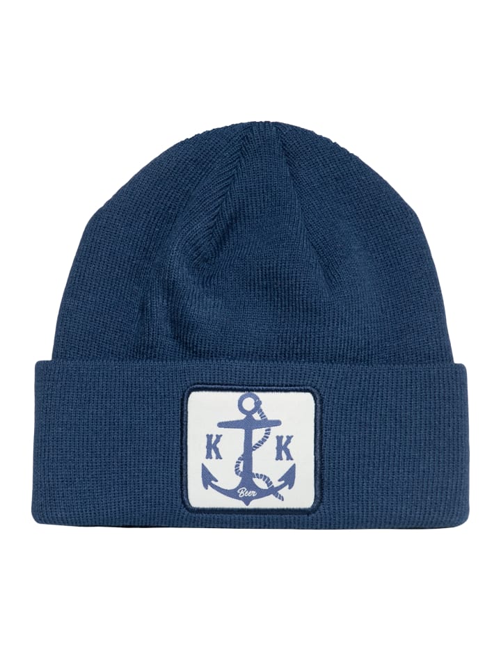 King Kerosin Strickmütze KK Beer in blau