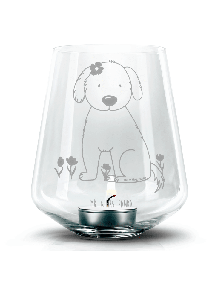 Laterne Hund Dame ohne Spruch in Transparent