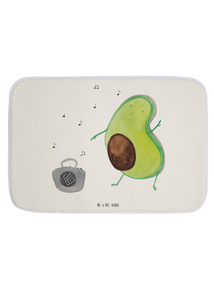 Badezimmerteppich Avocado Tanzen ohne Spruch in Weiß